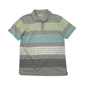 Linksoul Shirt Mens L Large Grey John Ashworth & Co Luxury Cotton Striped Polo